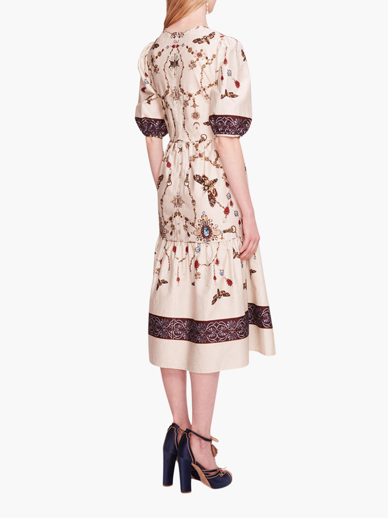Printed Poplin Midi Dress