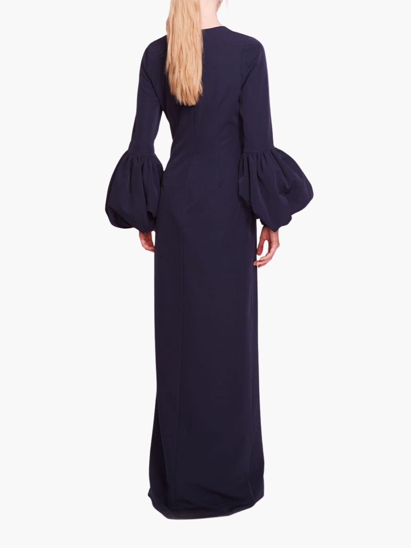 Puffed Sleeve Column Gown