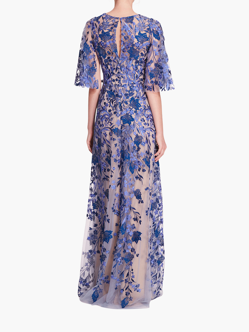 V-Neckline Tulle Gown