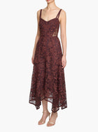 Victorian Corded Lace Ribbon Strap Handkerchief Hem Midi Dress