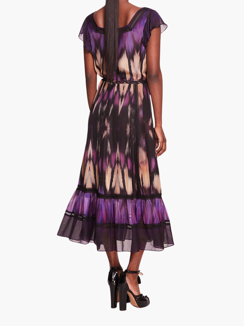 Abstract Viscose Midi Dress