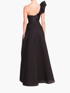 Cloque Draped Gown