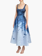 Floral Printed Mikado Midi Dress | Marchesa Floral Printed Mikado Midi Dress | Marchesa