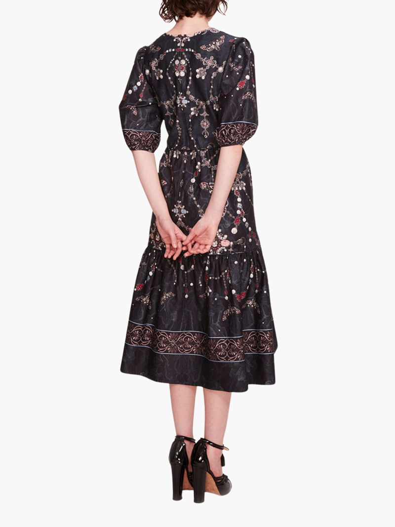 Printed Poplin Midi Dress