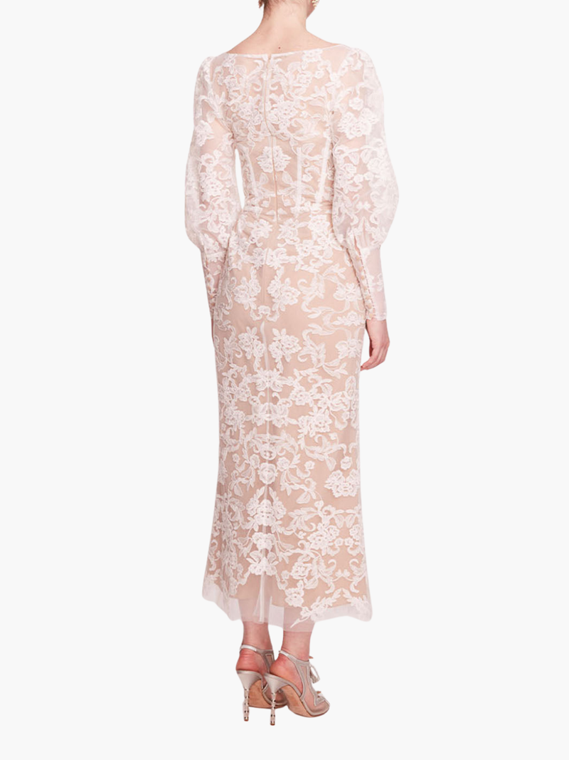 Long Sleeve Corded Midi Dress