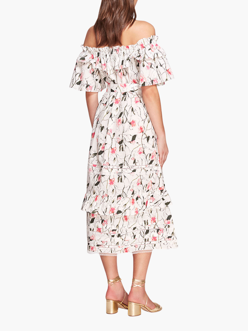 Rosie Rosie Off-Shoulder Floral Midi Dress