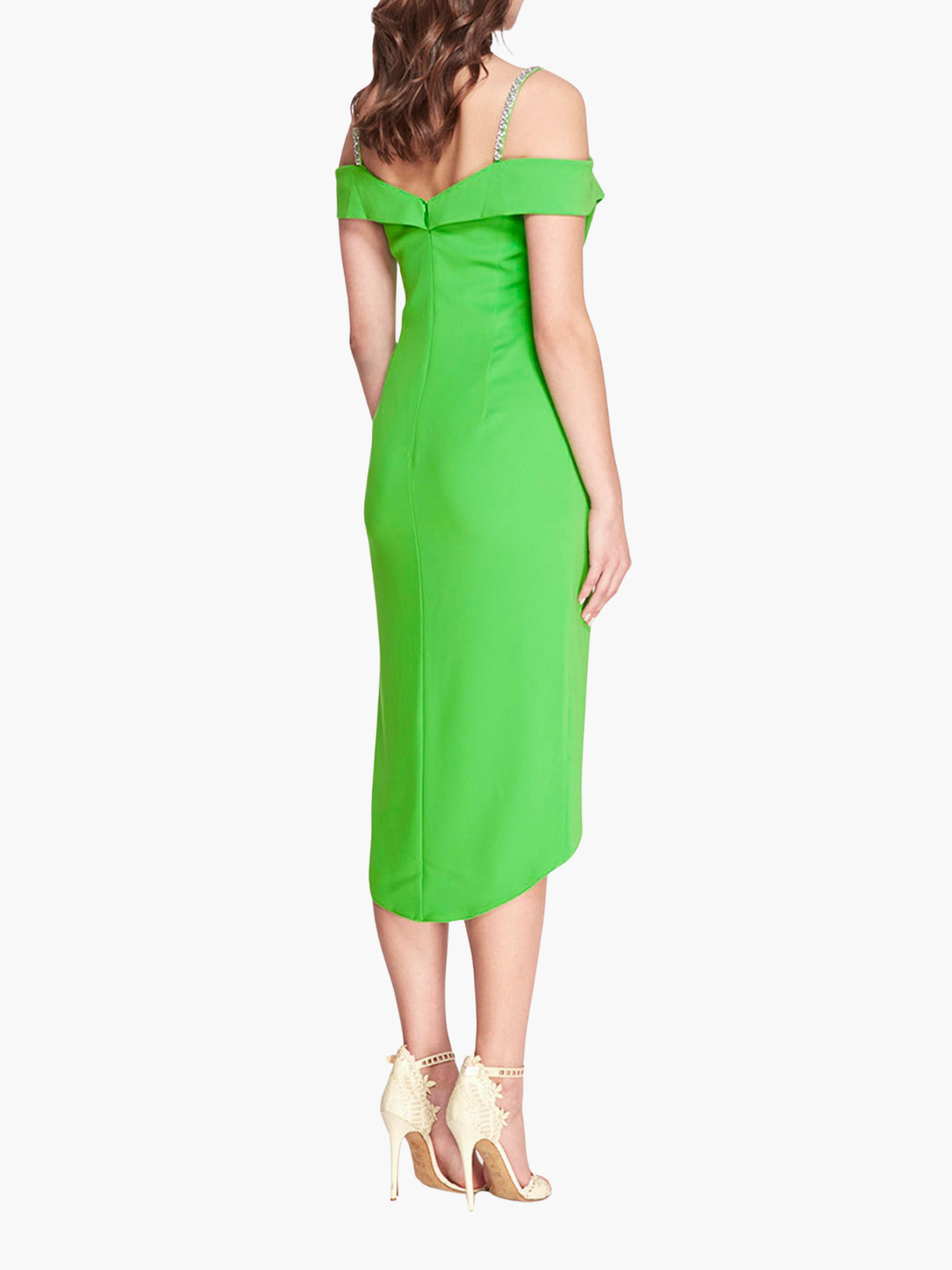 Off Shoulder Draped Midi Dress