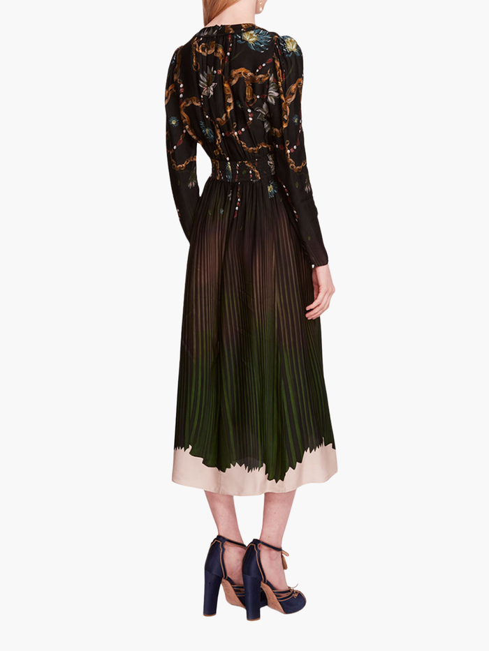 Viscose Georgette V-Neck Midi Dress