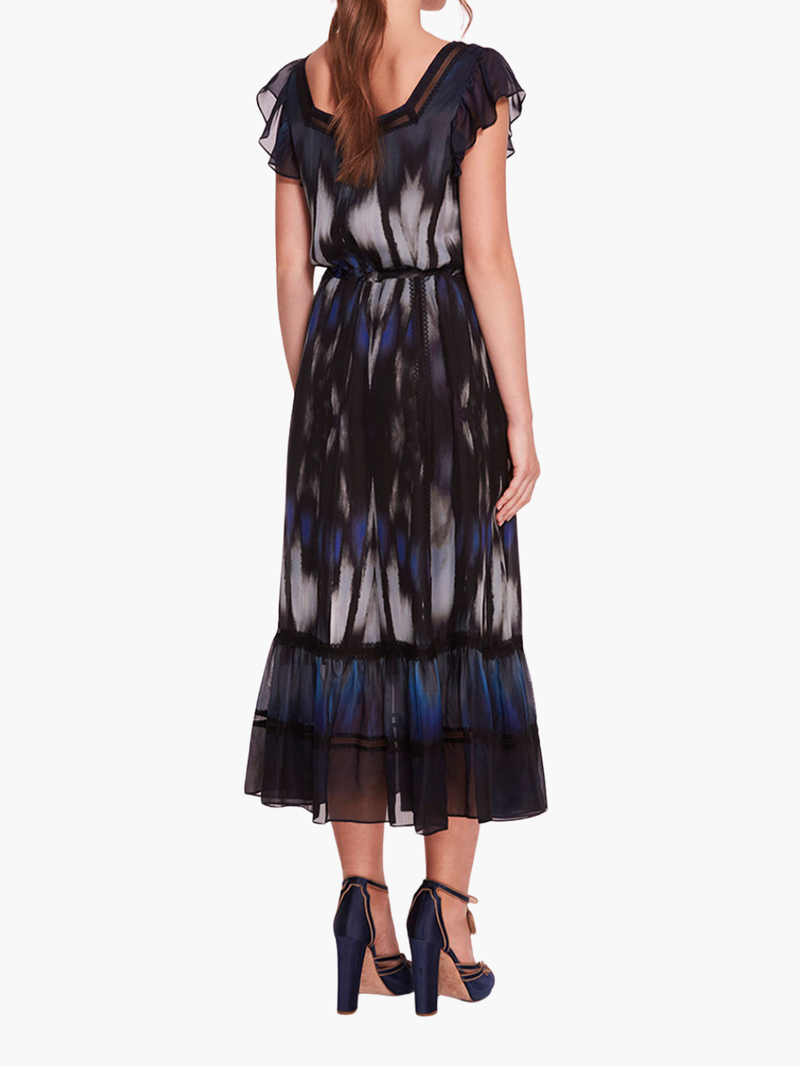 Abstract Viscose Midi Dress