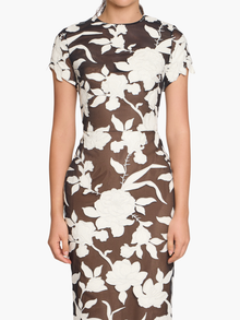 Leather Guipure Sheath Maxi Dress