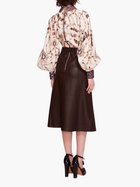 Faux Leather Poplin Midi Dress