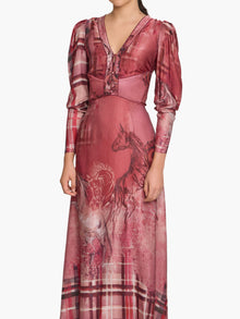 Wild Heart Tartan Printed Midi Dress