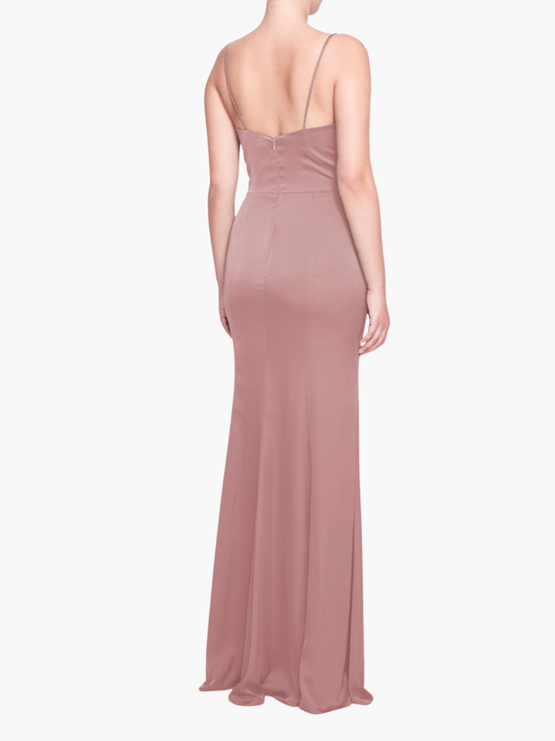 Emilia Charmuse Deep V Gown