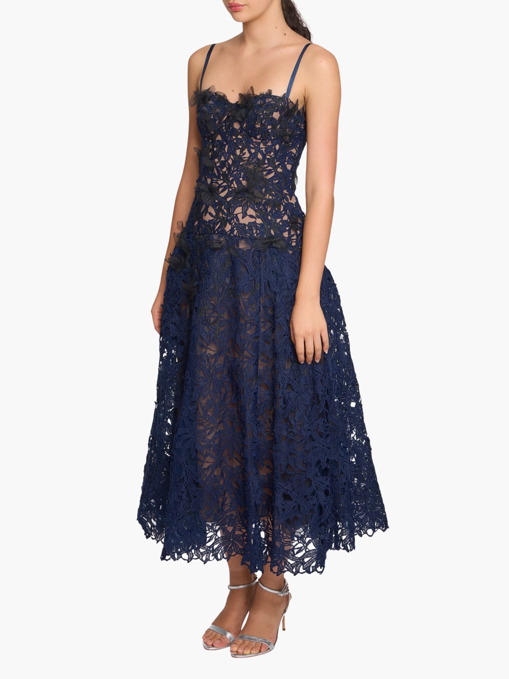 Vivarium Vines Lace Guipure A-line Midi Dress