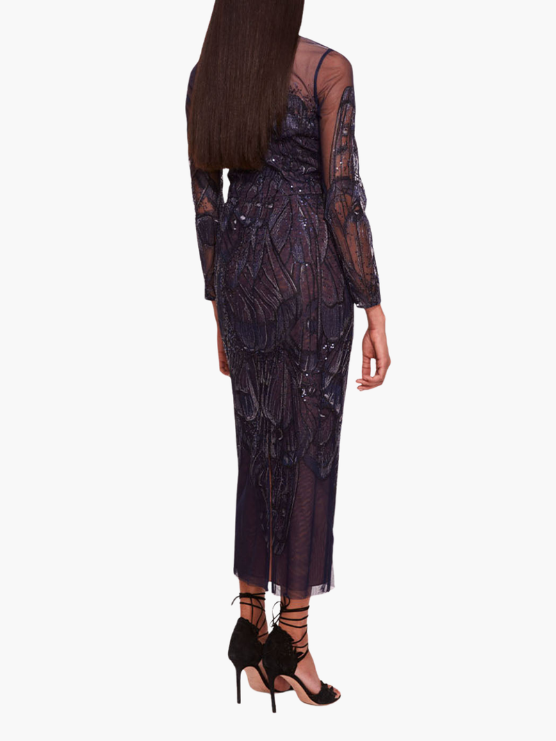 Winged Symphony Midi Dress