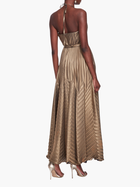 Halter Georgette Tea-Length Gown
