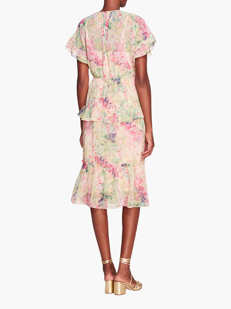 Lita Chiffon Midi Ruffle Dress