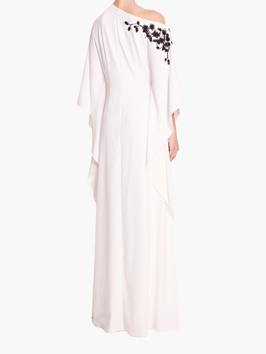 Embroidered Draped Kaftan Gown