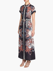Garden of Eve Belted Twill Shirt Maxi Dress