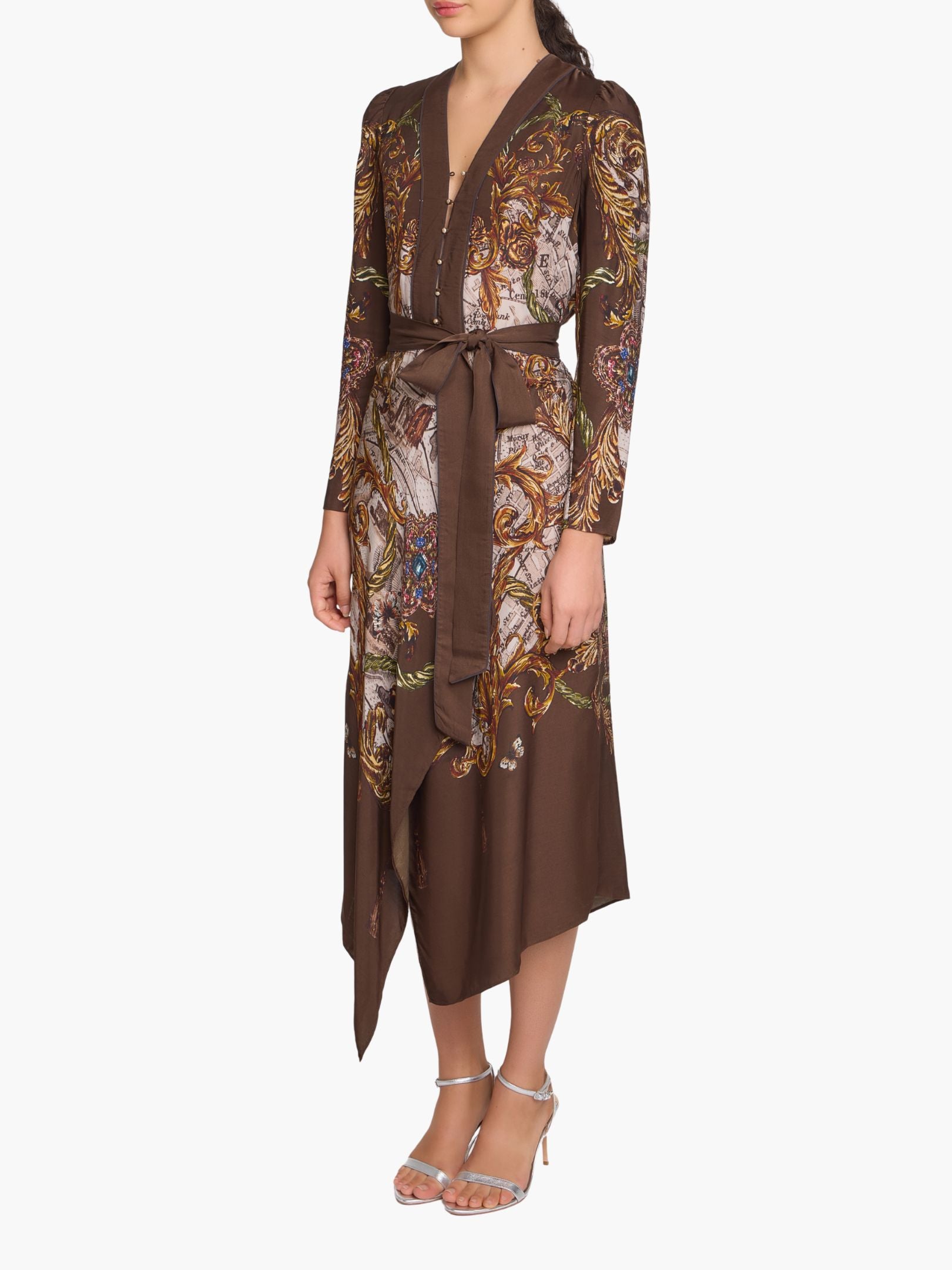 Jewel of Edinburgh Draped Scarf Midi Dress