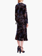 Velvet Burnout Floral Midi Dress