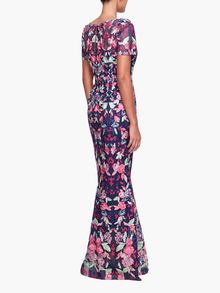 Floral Embroidered Tulle Gown