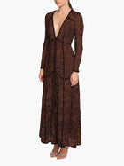 Victorian Corded Lace Deep V Button Maxi Dress