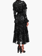 Diantha Dress Ruffle Burnout Satin Midi Dress