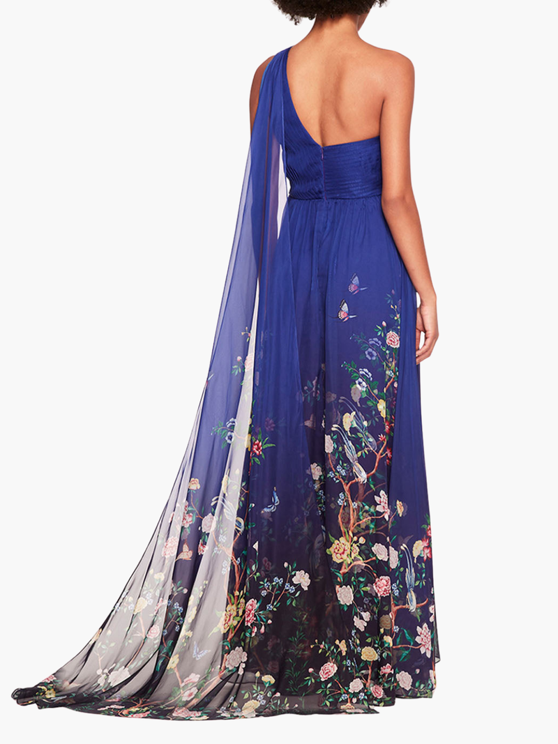 Flowering One Shoulder Gown