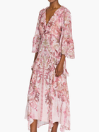 Reverie Cascading Ruffle Chiffon Midi Dress