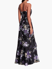 Strapless Floral Gown