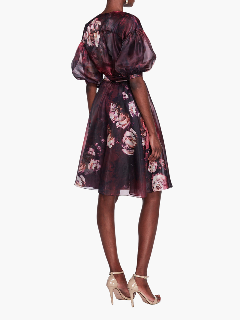 Soft Organza Wrap Mini Dress