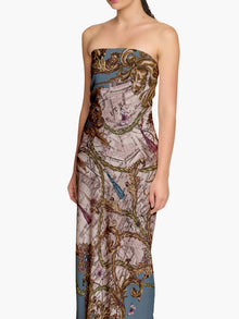 Jewel of Edinburgh Strapless Printed Midi Dress