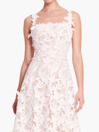 Lace Guipure Sleeveless A-line Midi Cocktail Dress