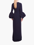 Puffed Sleeve Column Gown