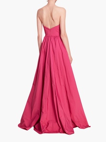 Pleated Taffeta Gown