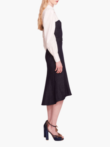 Denim Poplin Shirt Midi Dress