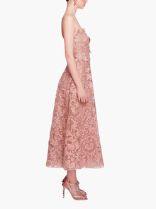 Strapless Corded Midi Dress