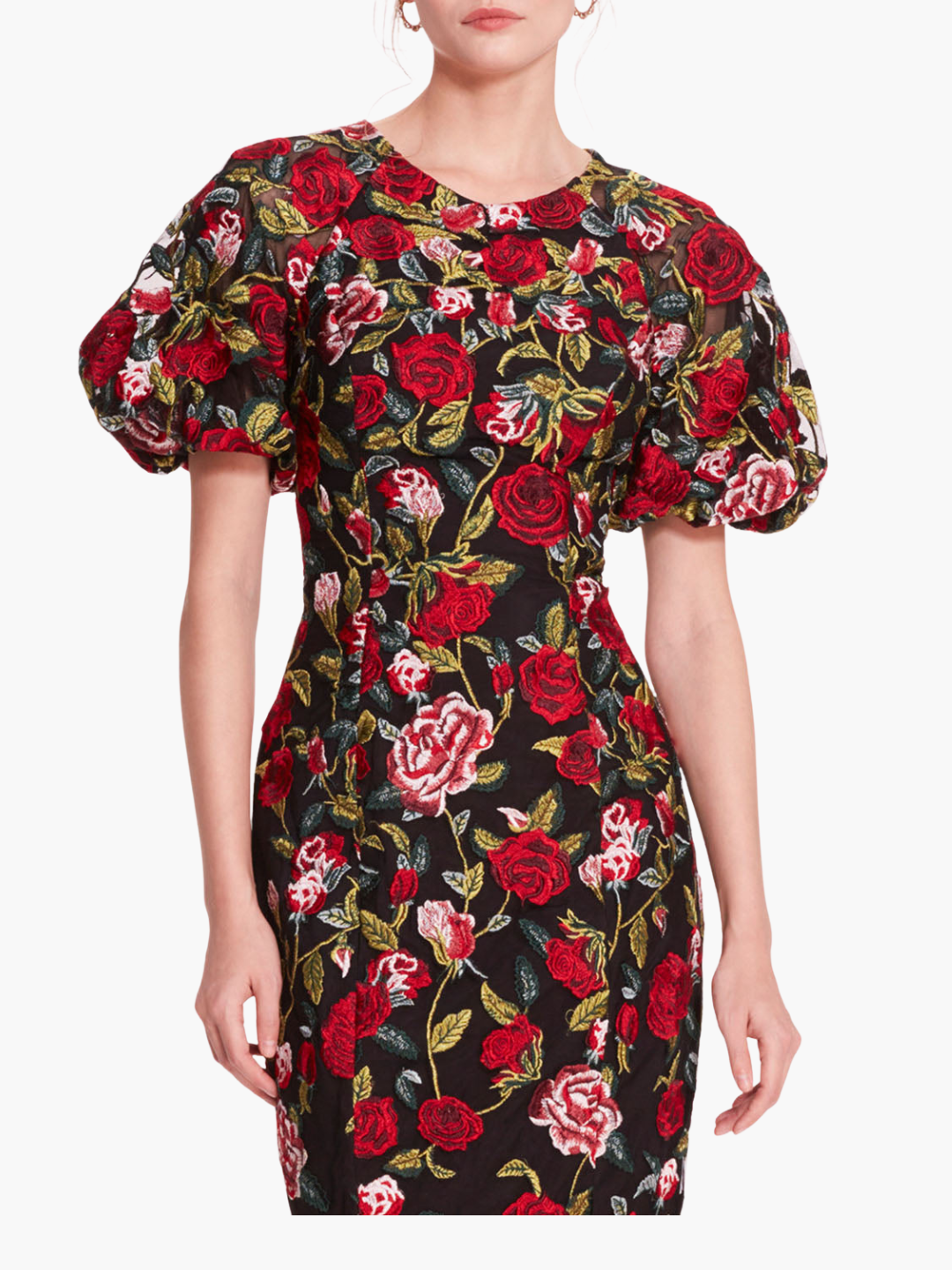 Roses Tulle Midi Dress