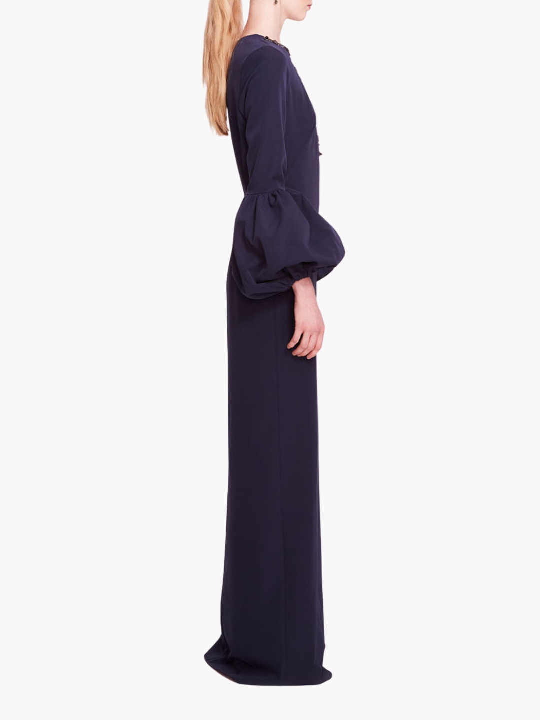 Puffed Sleeve Column Gown