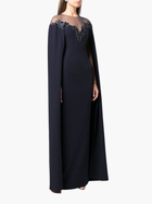 Illusion Neck Crepe Gown