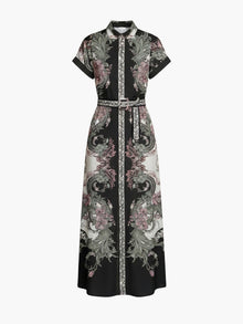 Garden of Eve Belted Twill Shirt Maxi Dress