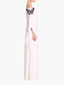 Embroidered Draped Kaftan Gown