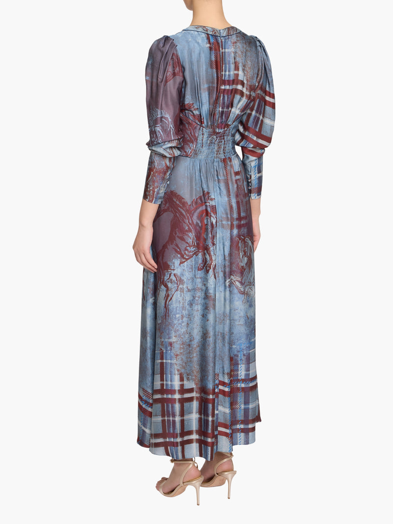 WIld Heart Tartan Printed Midi Dress