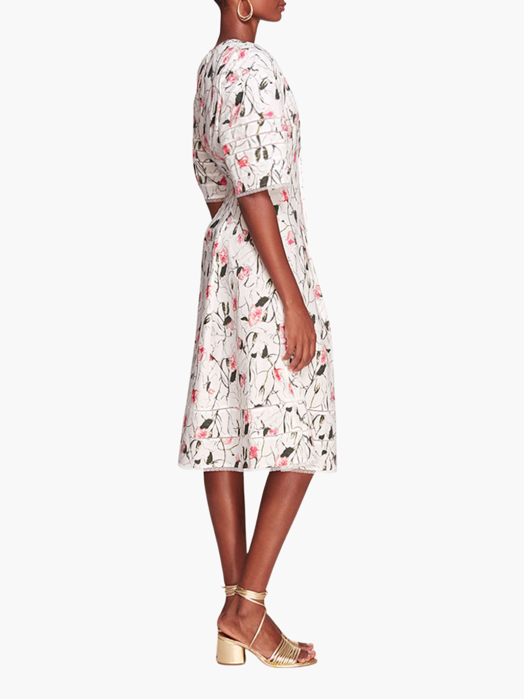 Vintage Aster Floral Print & Lace Midi