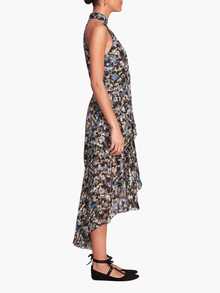 Magnolia Printed Viscose Halter Midi Dress