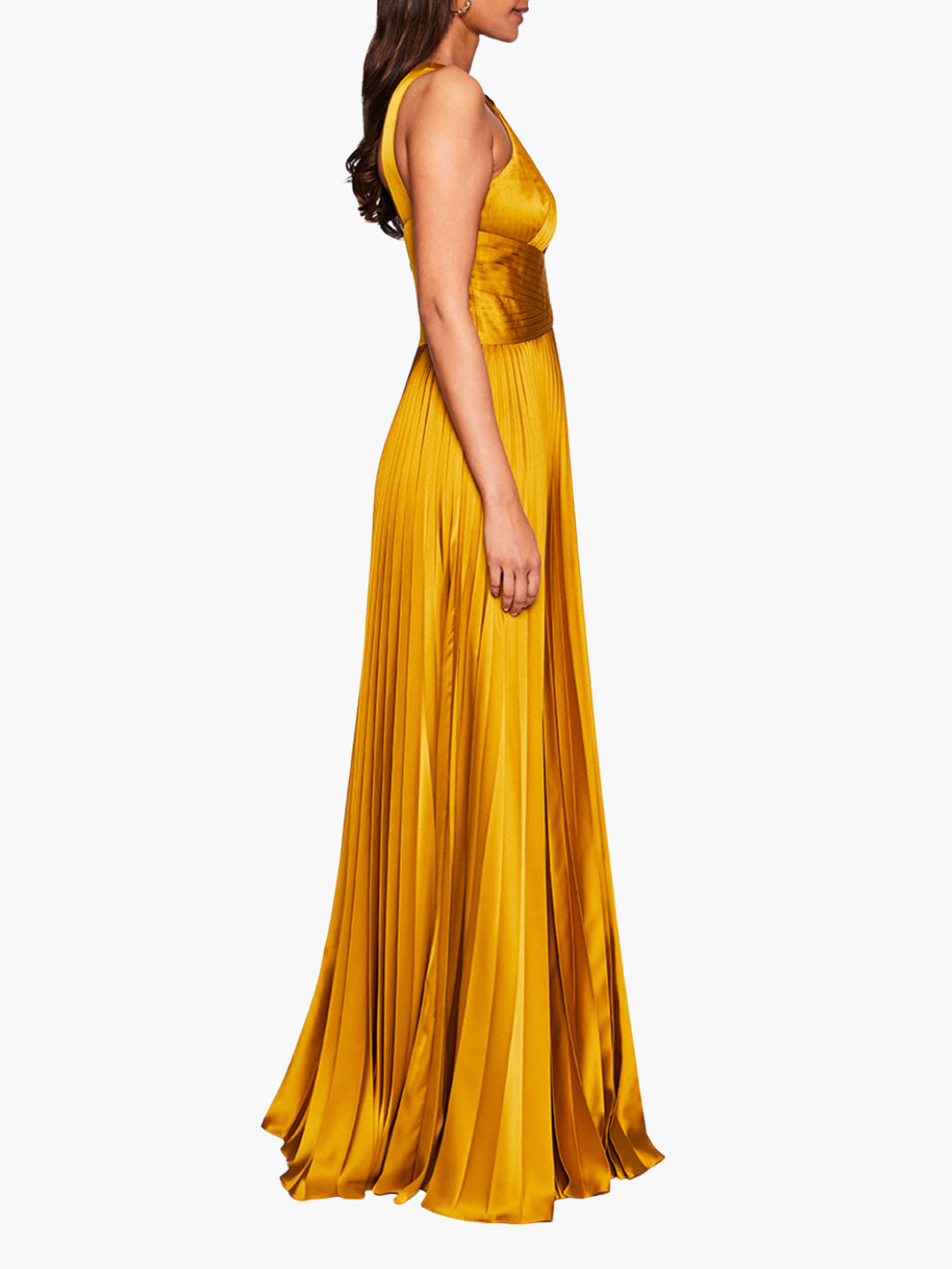 Pleated Foil Gown