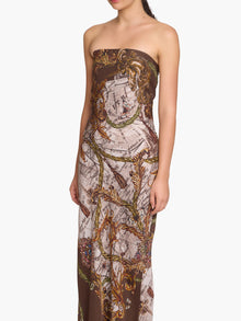 Jewel of Edinburgh Strapless Printed Midi Dress