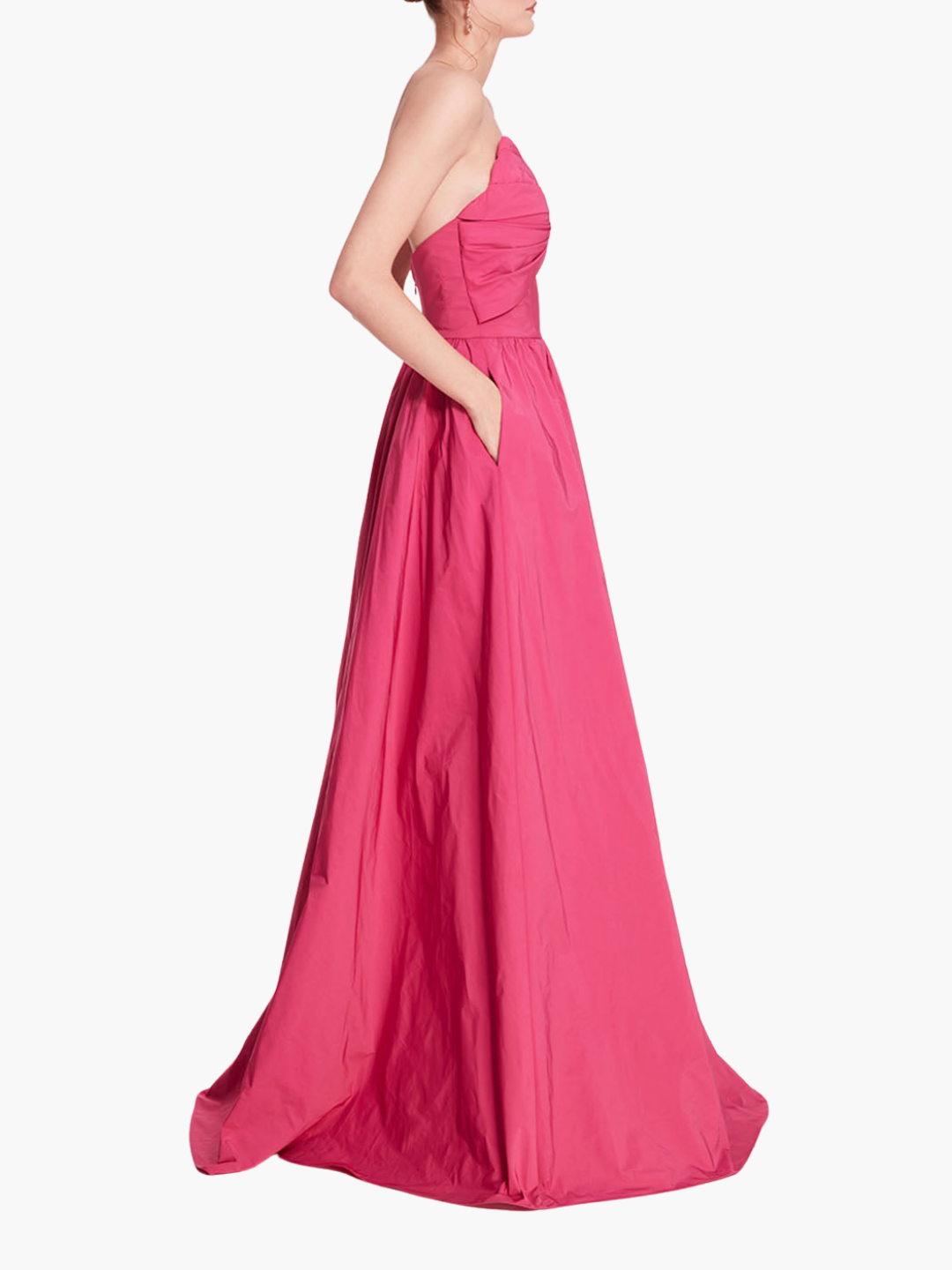 Pleated Taffeta Gown