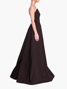 Pleated Taffeta Gown